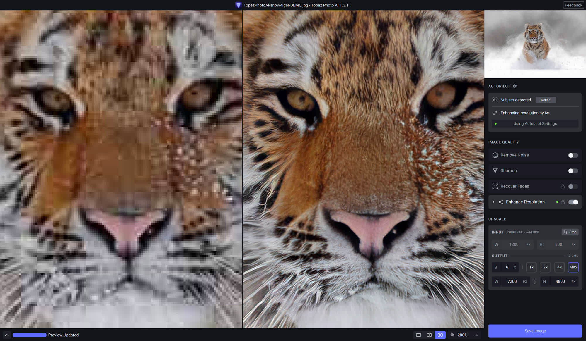 Topaz Photo AI图片降噪软件 中文破解 v4.0.3 便携版