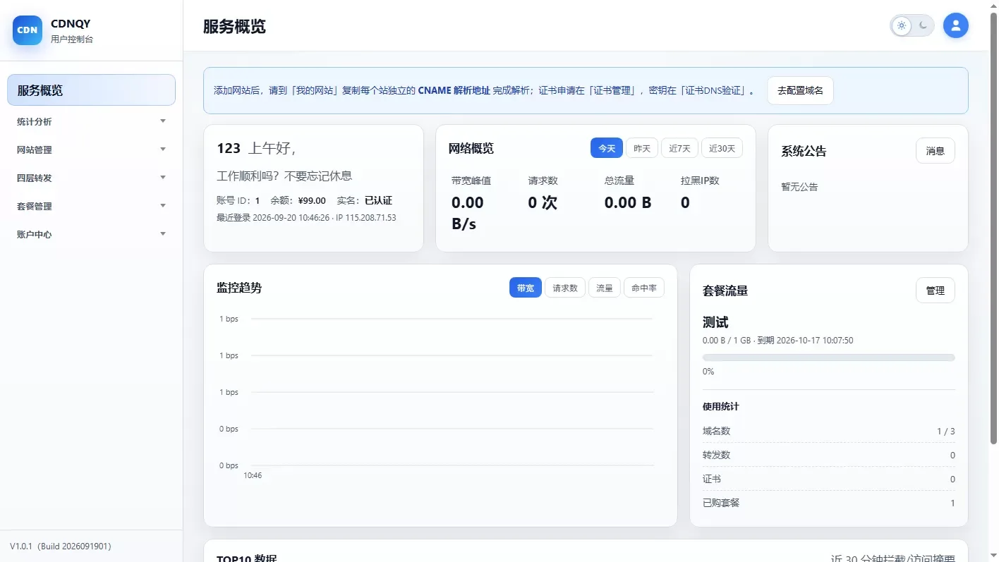 边缘加速功能界面展示