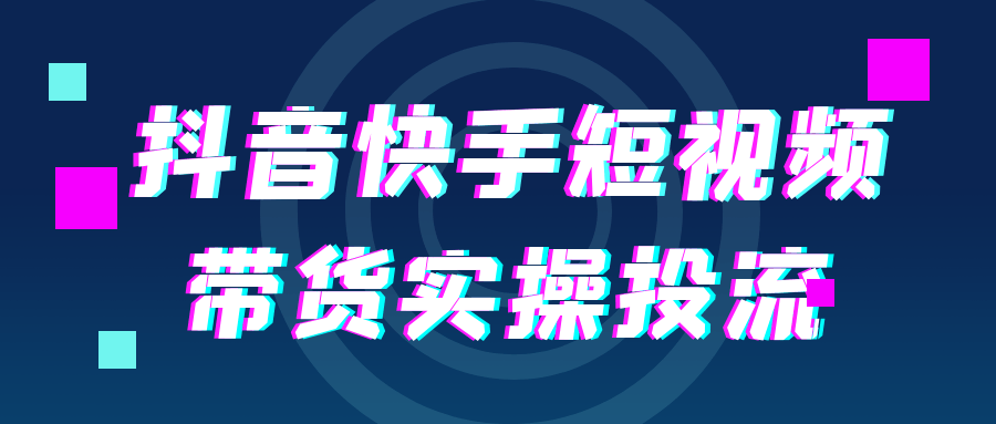 抖音快手短视频带货实操投流 精准转化变现