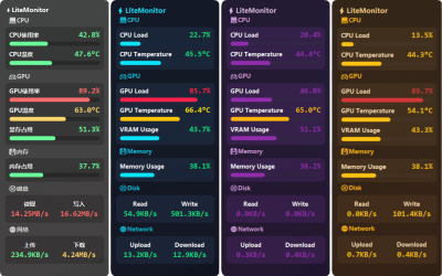 LiteMonitor v1.2.1 绿色版 开源轻量级硬件监控工具